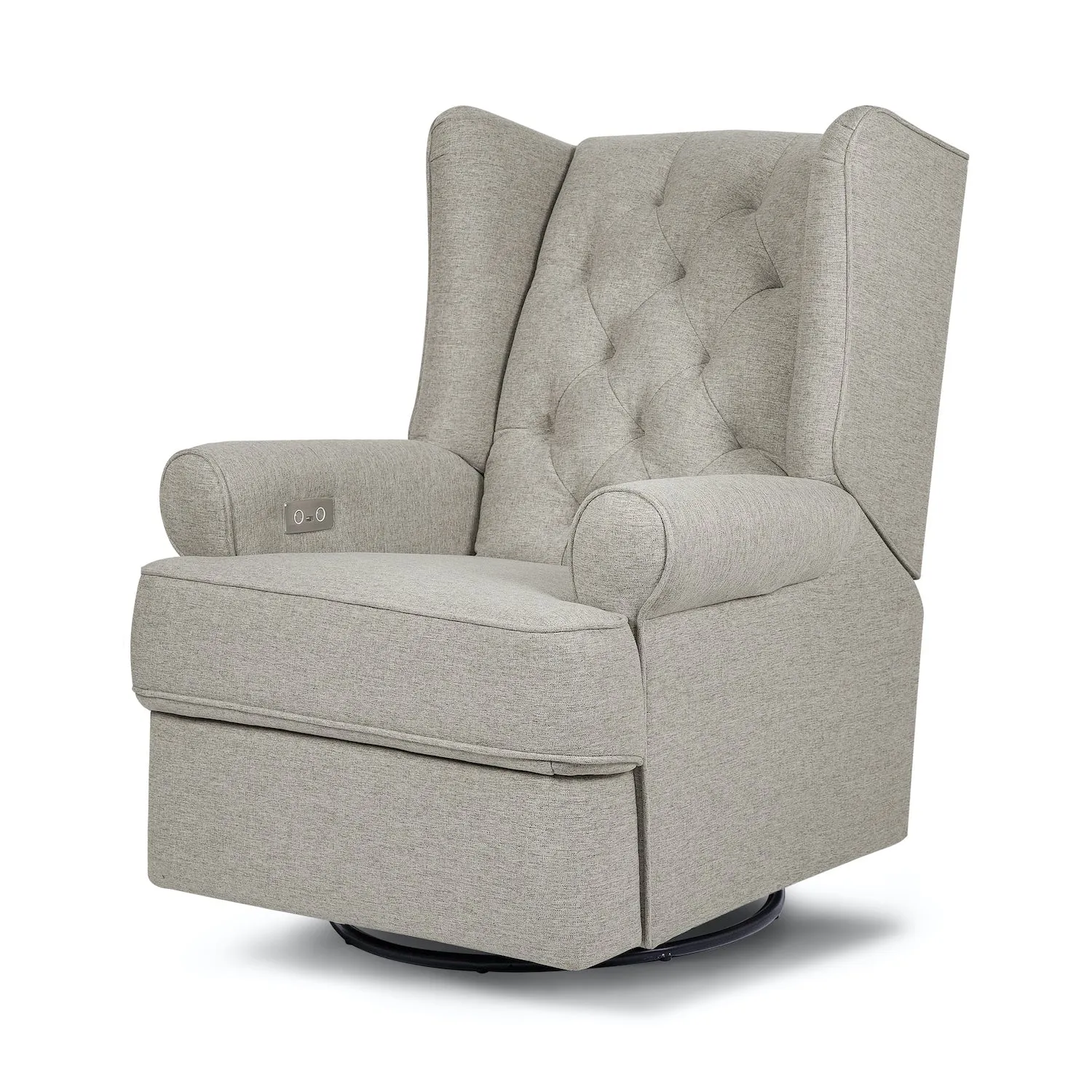 Harbour Electronic Recliner   Swivel Glider in Eco-Performance Fabric with USB Port - Grey