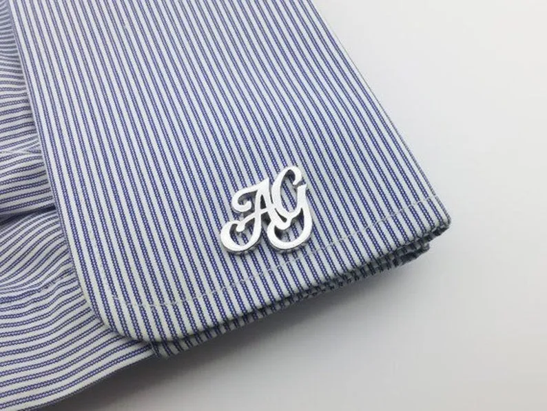 Initials Cufflinks, Personalized Cuff Links, Groomsmen gifts, Groom Wedding Cufflinks, Father's Day, Gift For Him, Cufflink