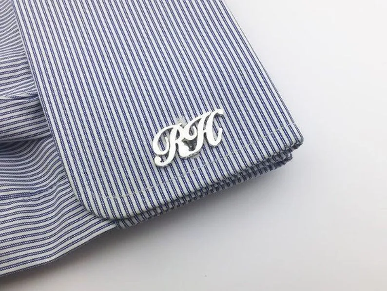 Initials Cufflinks, Personalized Cuff Links, Groomsmen gifts, Groom Wedding Cufflinks, Father's Day, Gift For Him, Cufflink