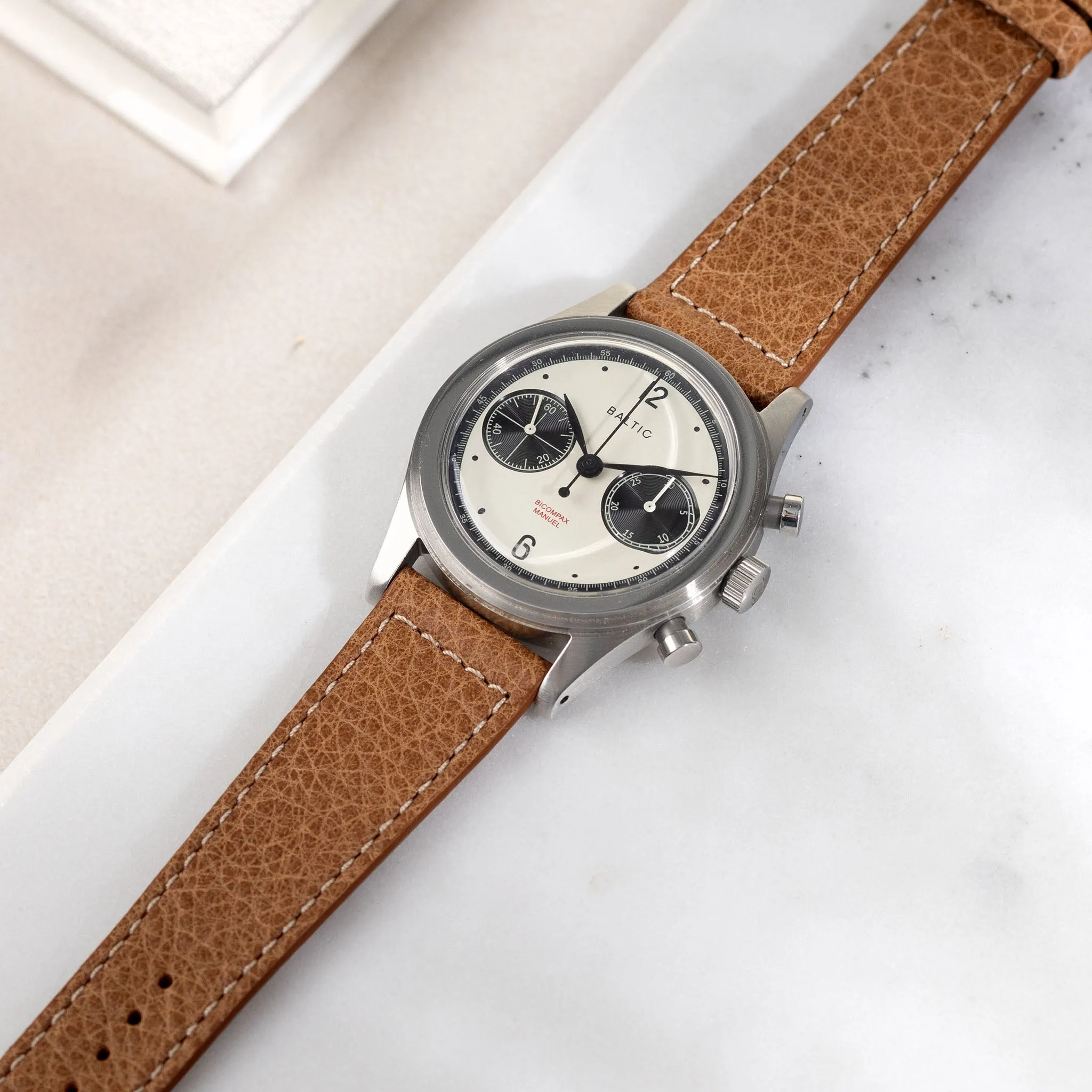 Kansas Brown Boxed Leather Watch Strap