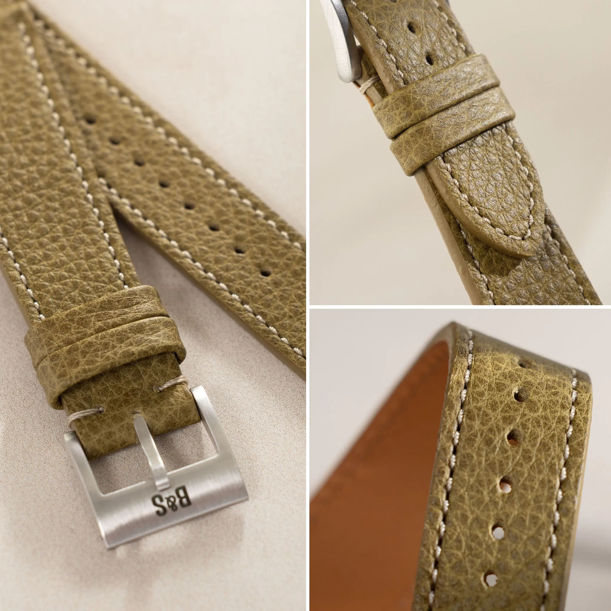 Kansas Green Leather Watch Strap