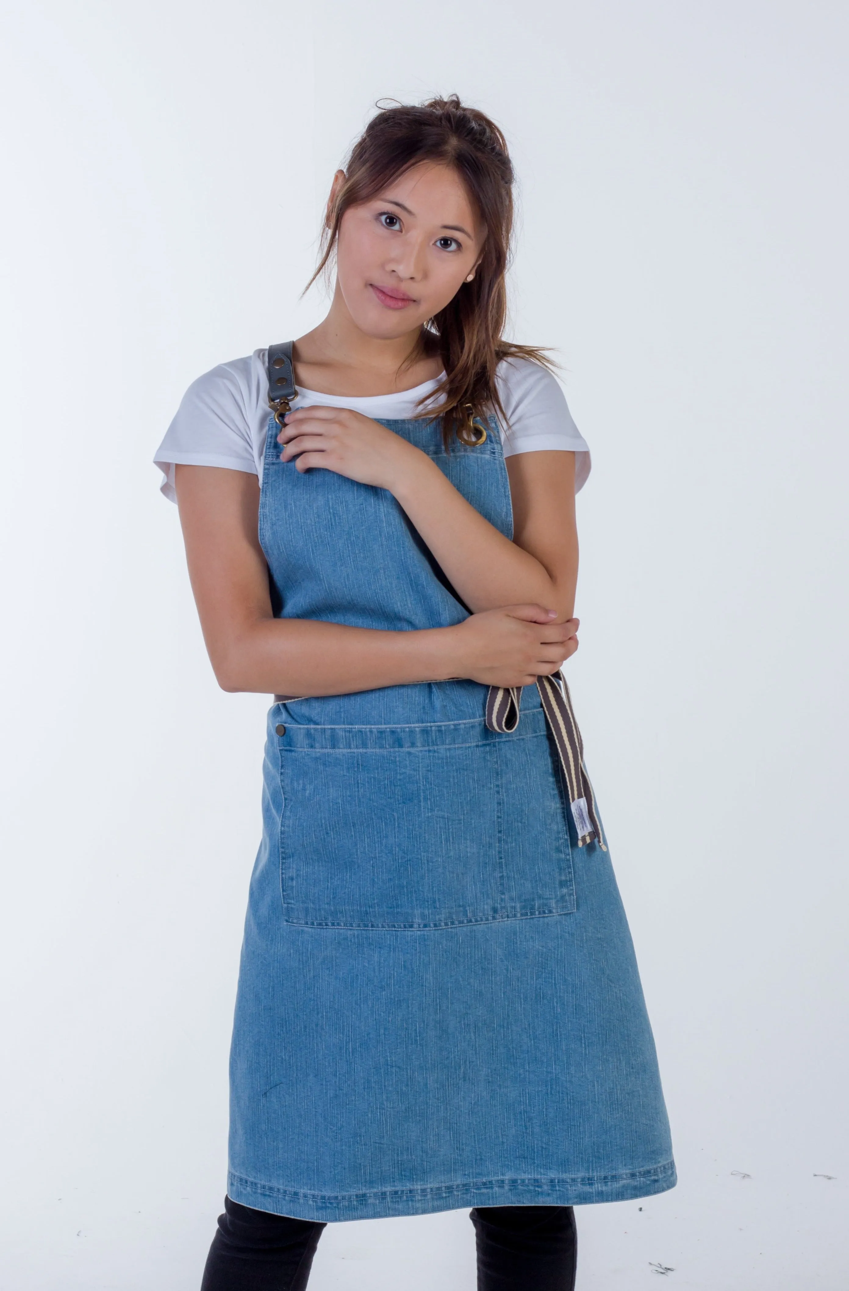 Light Blue Denim apron Natural