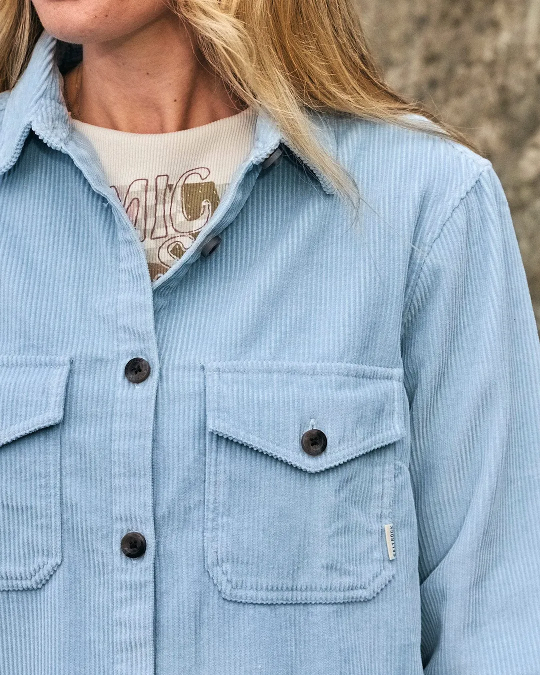 Maddox - Womens Cord Shirt - Light Blue