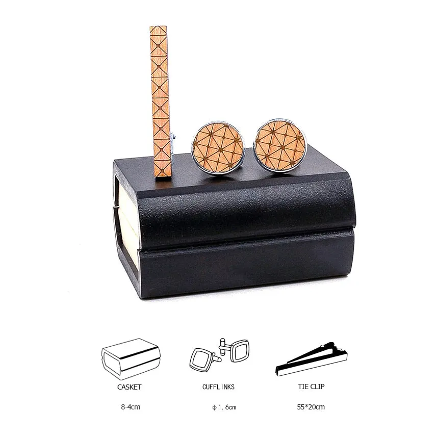 Matrix Pattern Cufflinks & Tie Bar Gift Set