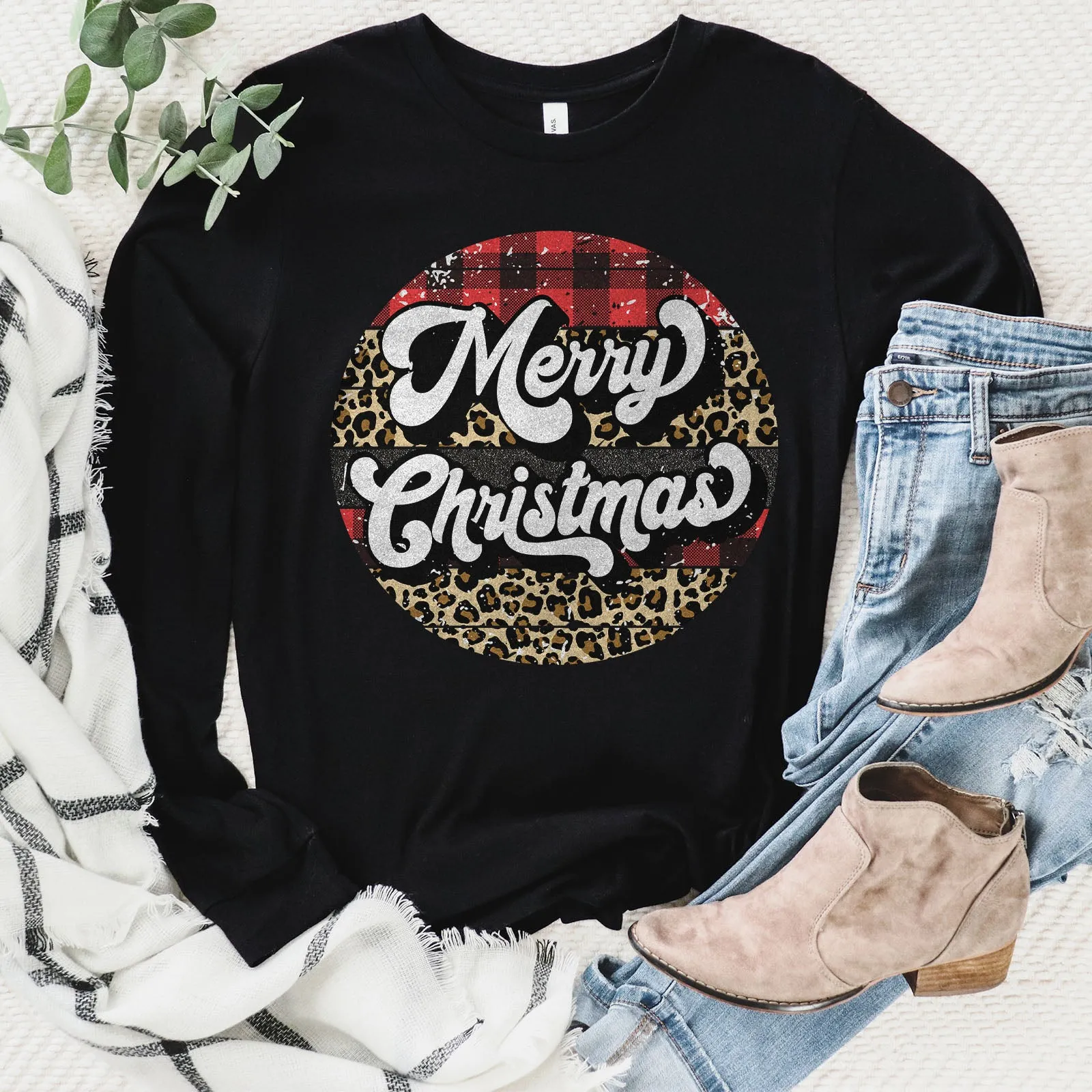 Merry Christmas - Retro Long Sleeve