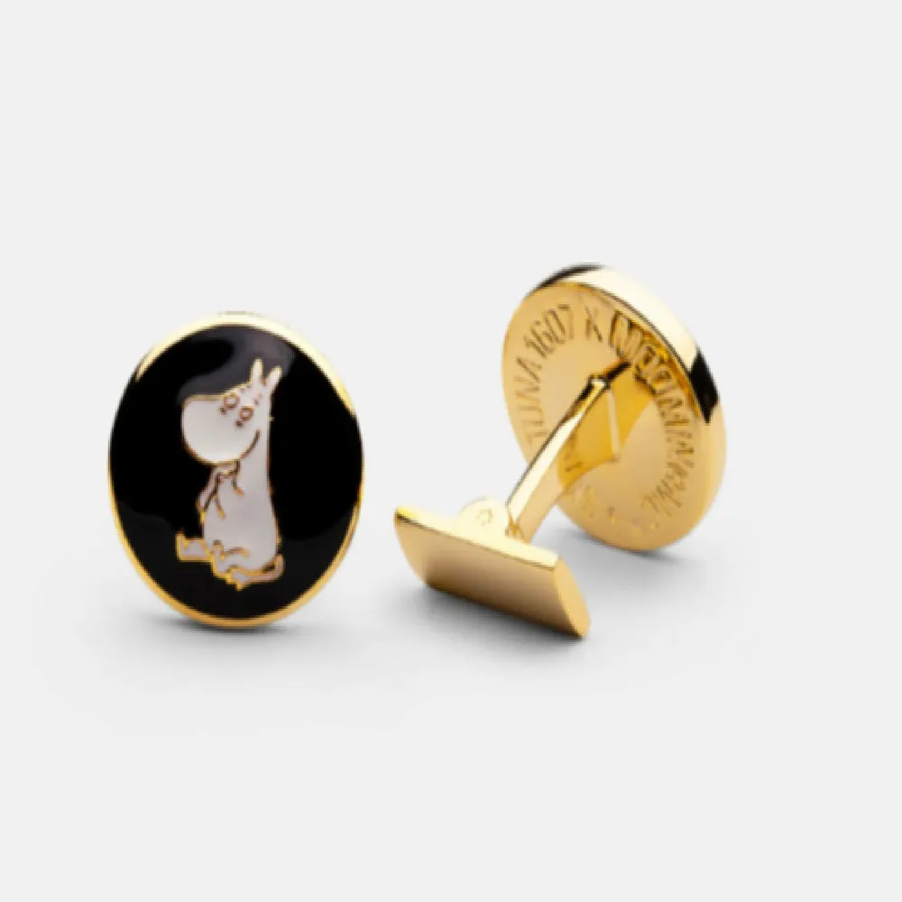 Moomin Cufflinks Moomintroll Black - Skultuna