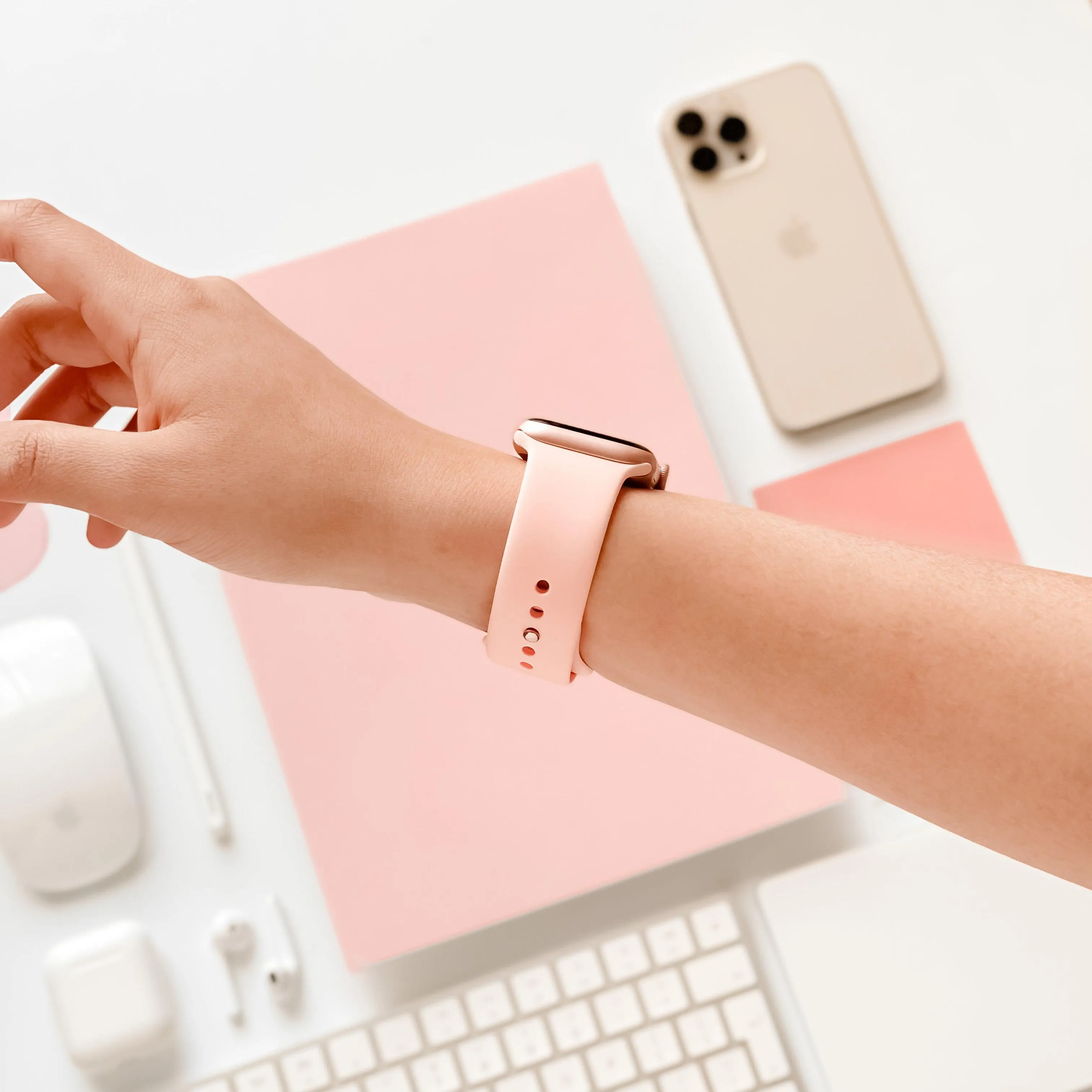 NAKD Apple Watch Strap - Coral Pink