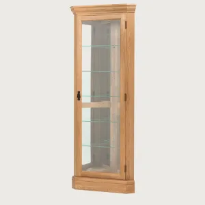 Oakland Oak Corner Display Unit with LED light