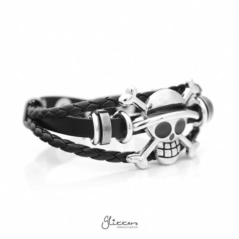 One Piece Anime Multilayer Adjustable Leather Bracelet