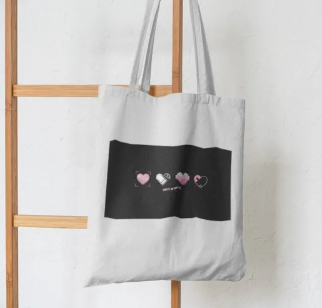 Pixel Hearts Anime Tote Bag