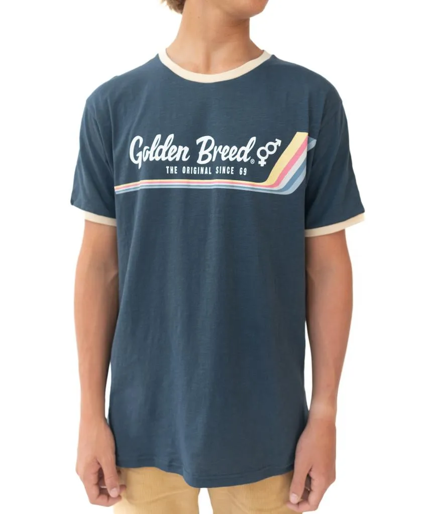 Retro Ringer Tee | Navy