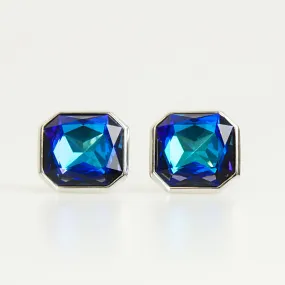 Royal Blue Crystal Square Cufflinks