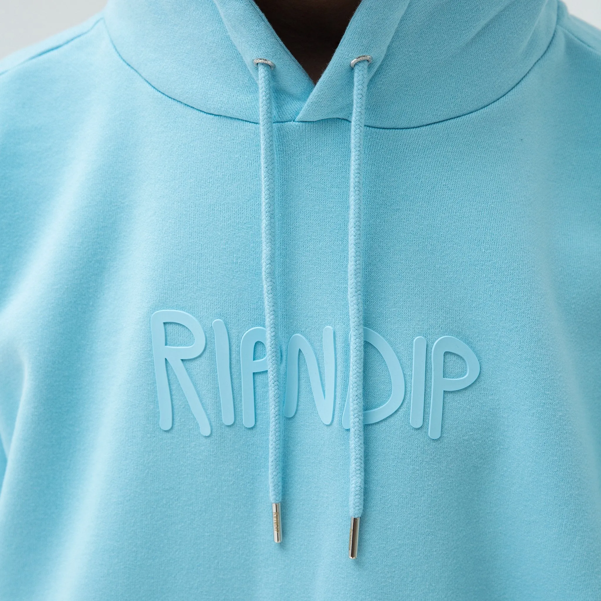 Rubber Logo Hoodie (Light Blue)