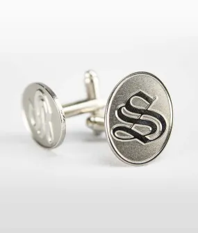 Scripted 'S' Cufflinks, Silver