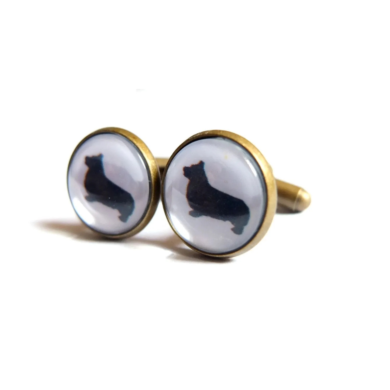 Silhouette Corgi Cufflinks