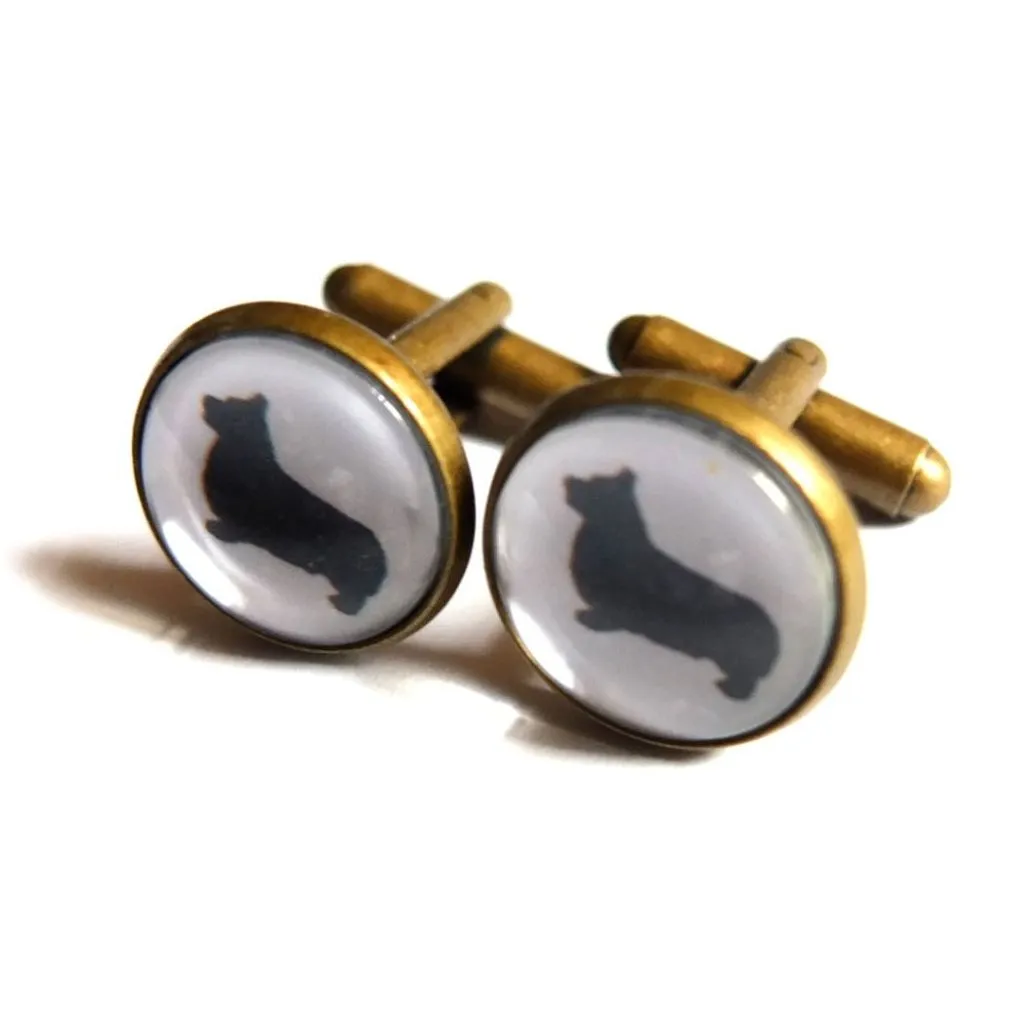 Silhouette Corgi Cufflinks