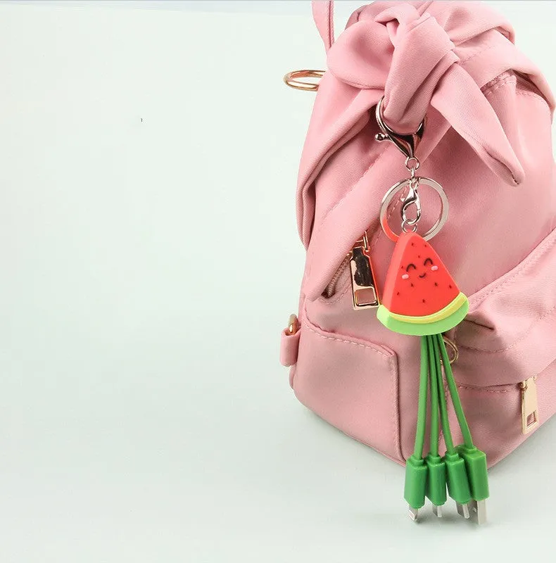 Summer cartoon charging watermelon keychain