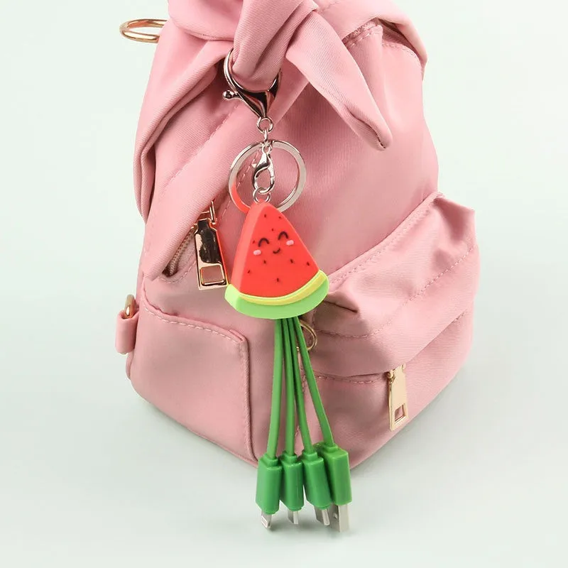 Summer cartoon charging watermelon keychain