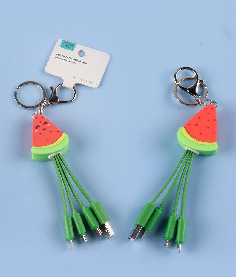 Summer cartoon charging watermelon keychain