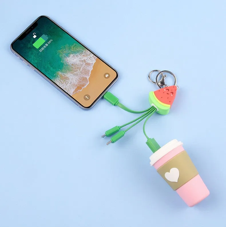 Summer cartoon charging watermelon keychain