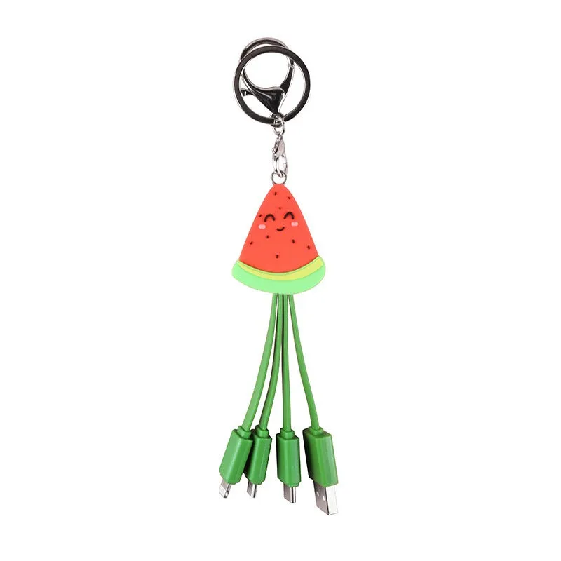 Summer cartoon charging watermelon keychain