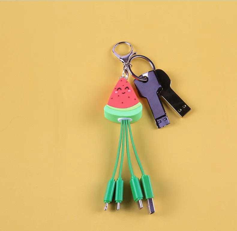 Summer cartoon charging watermelon keychain