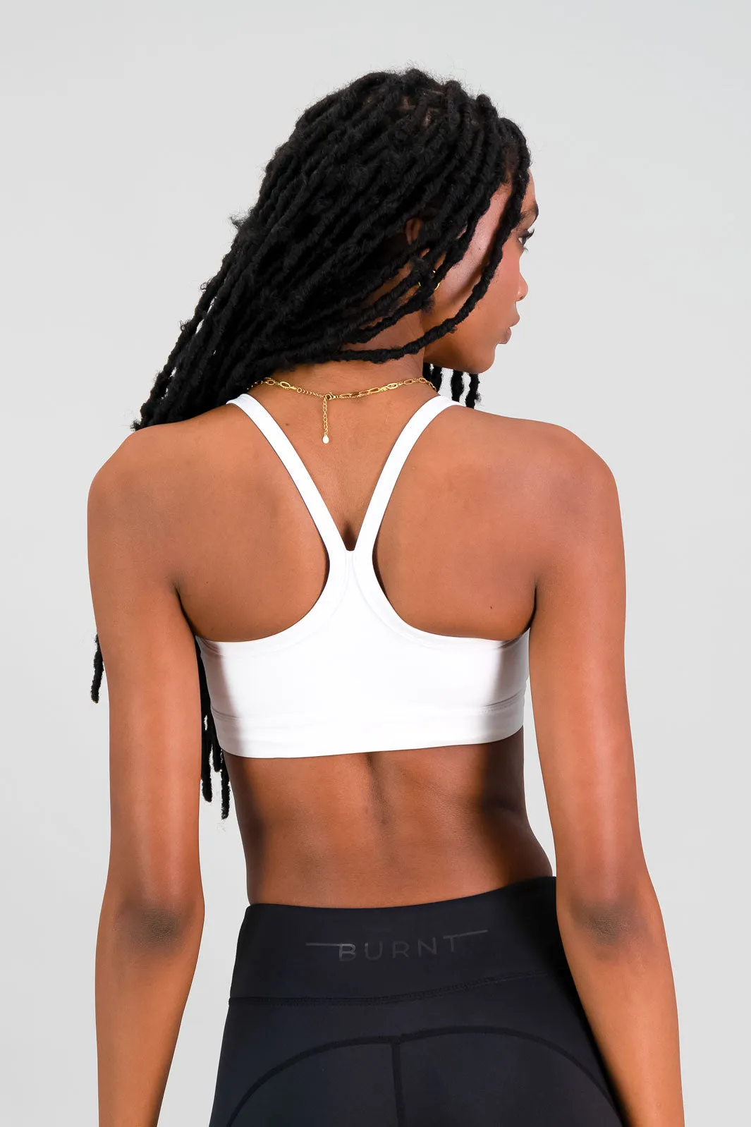 White Cali Sports Bra - Best Performance and Comfort