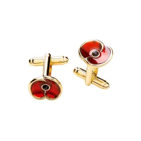 The Poppy Collection ® Enamel Cufflinks Gold Tone