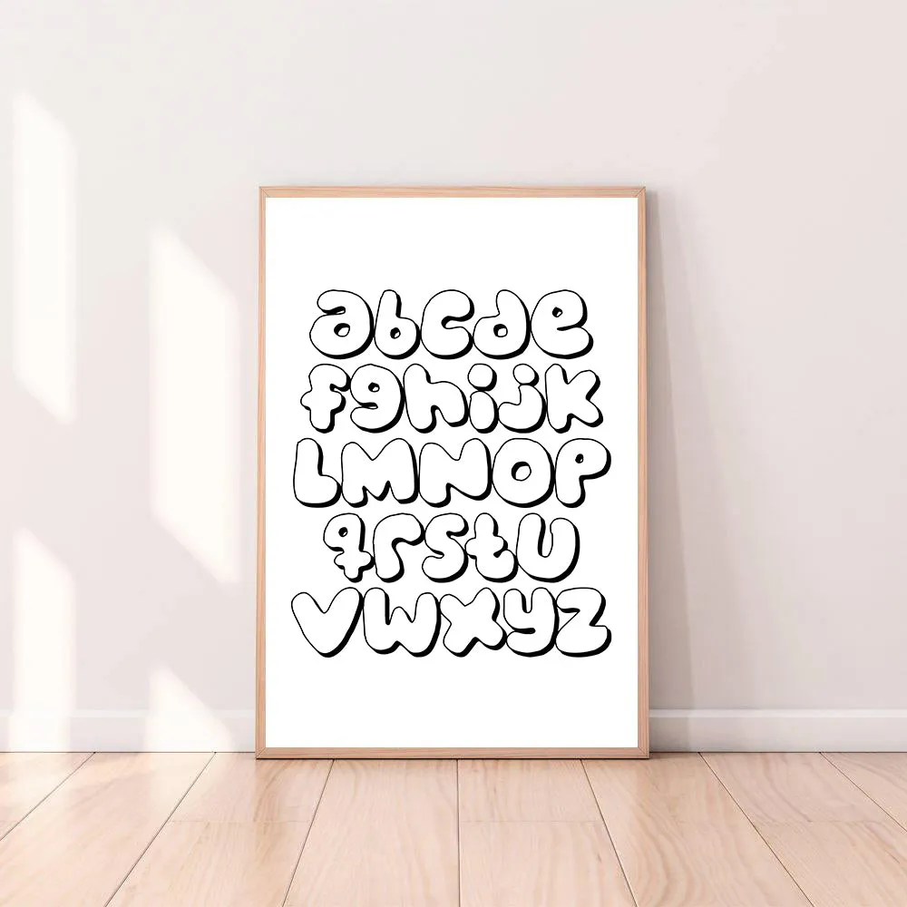 Wall Art Alphabet Cartoon Letters