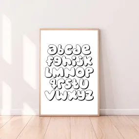 Wall Art Alphabet Cartoon Letters